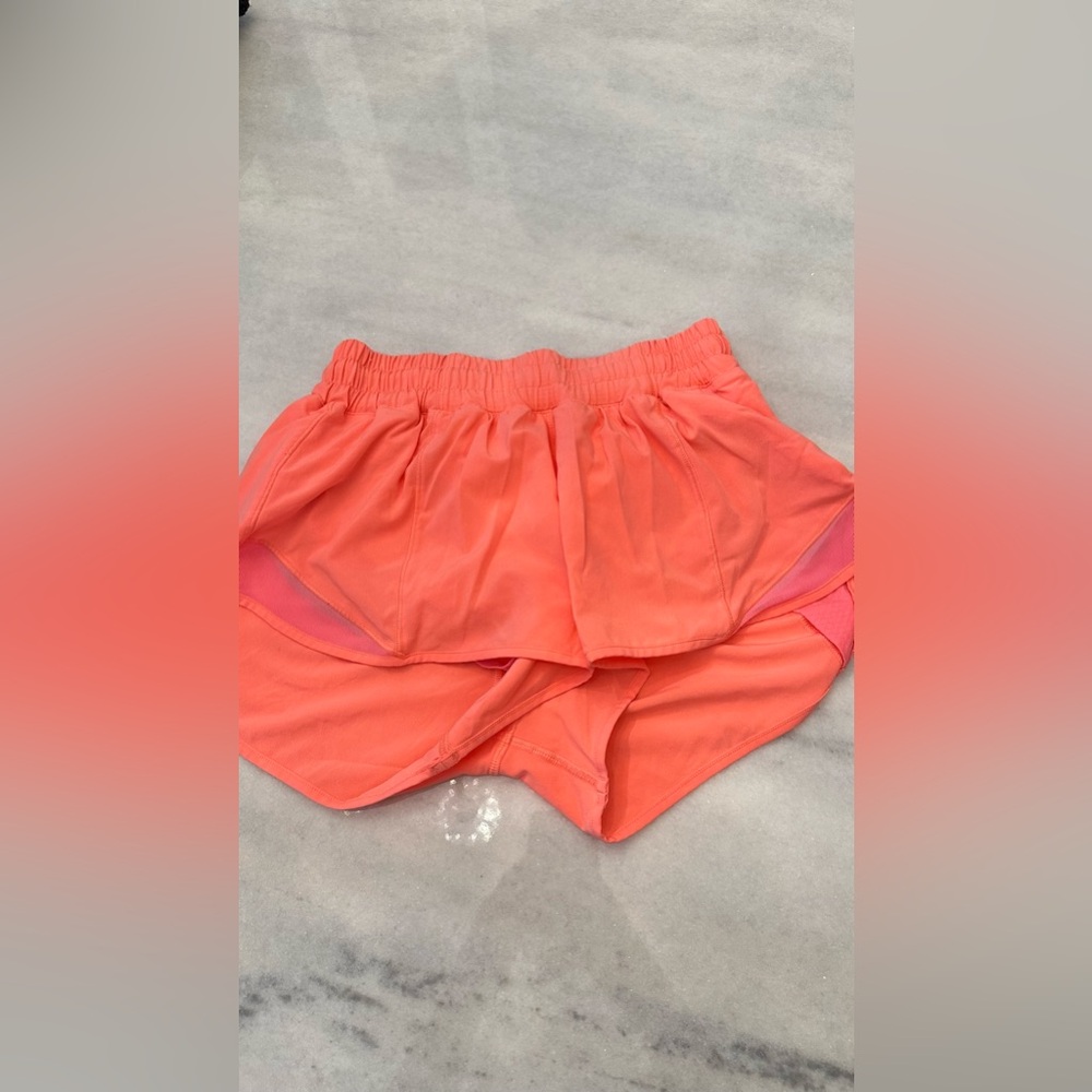 Coral lululemon shorts